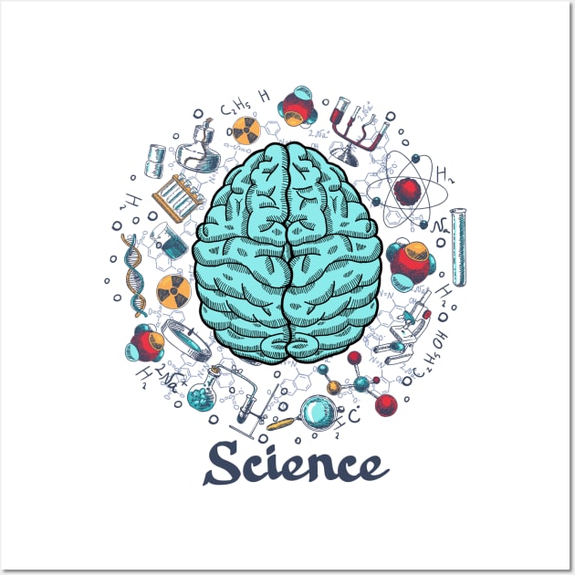 Science brain concept Wall Art by Mako Design 